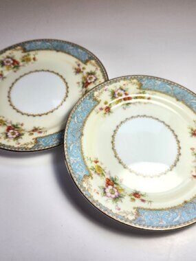 Noritake Blue Dawn Set of 2 Bread & Butter Plates 6 3/8" Vintage Japan Floral